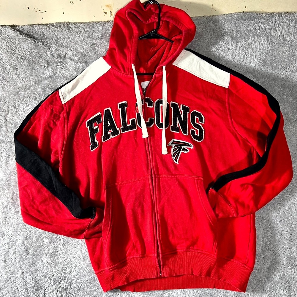 Atlanta Falcons Hoodie Mens XL Red NFL Football Fleece Lined Full Zip Sportswear